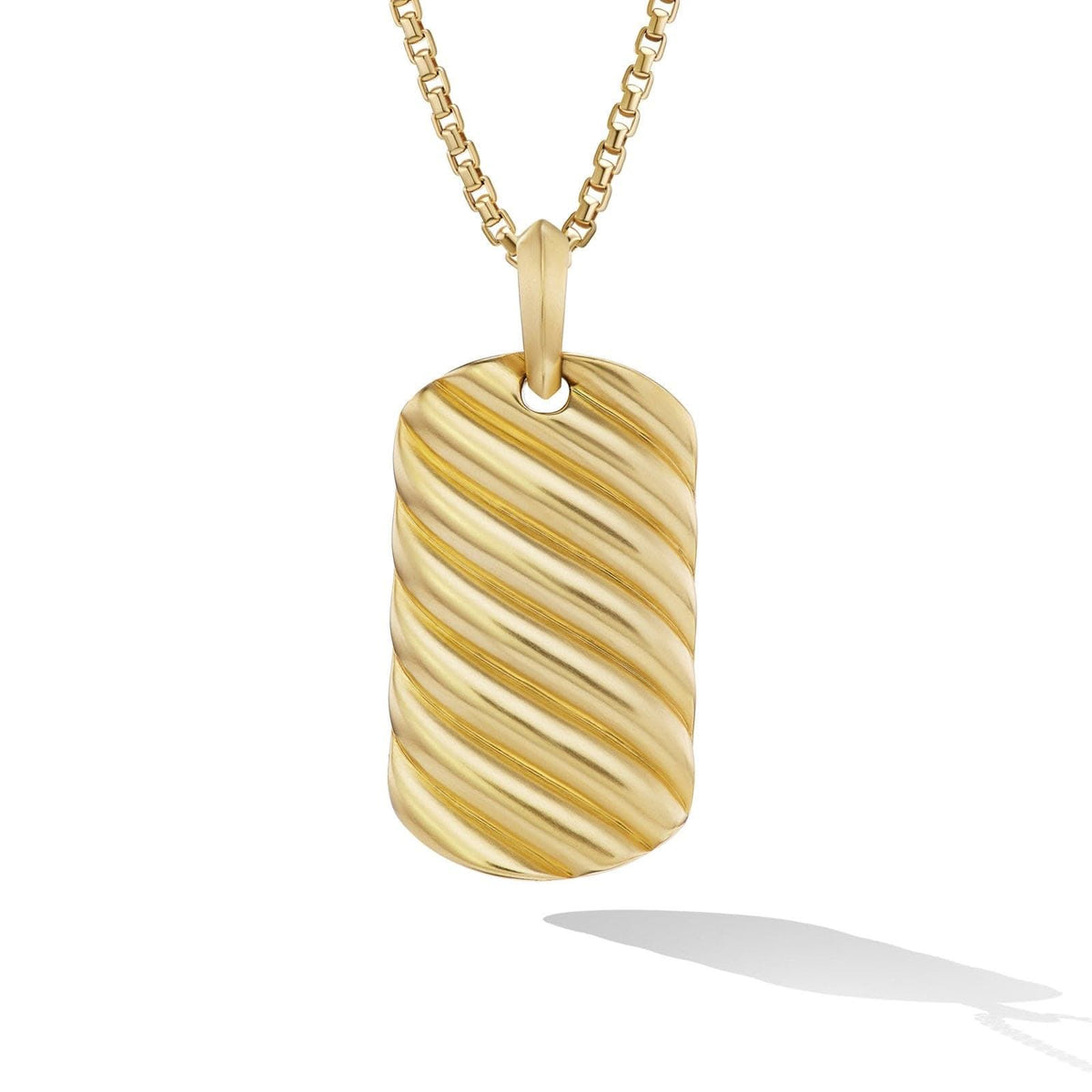DAVID YURMAN Sculpted Cable Tag in 18K Yellow Gold, 35mm