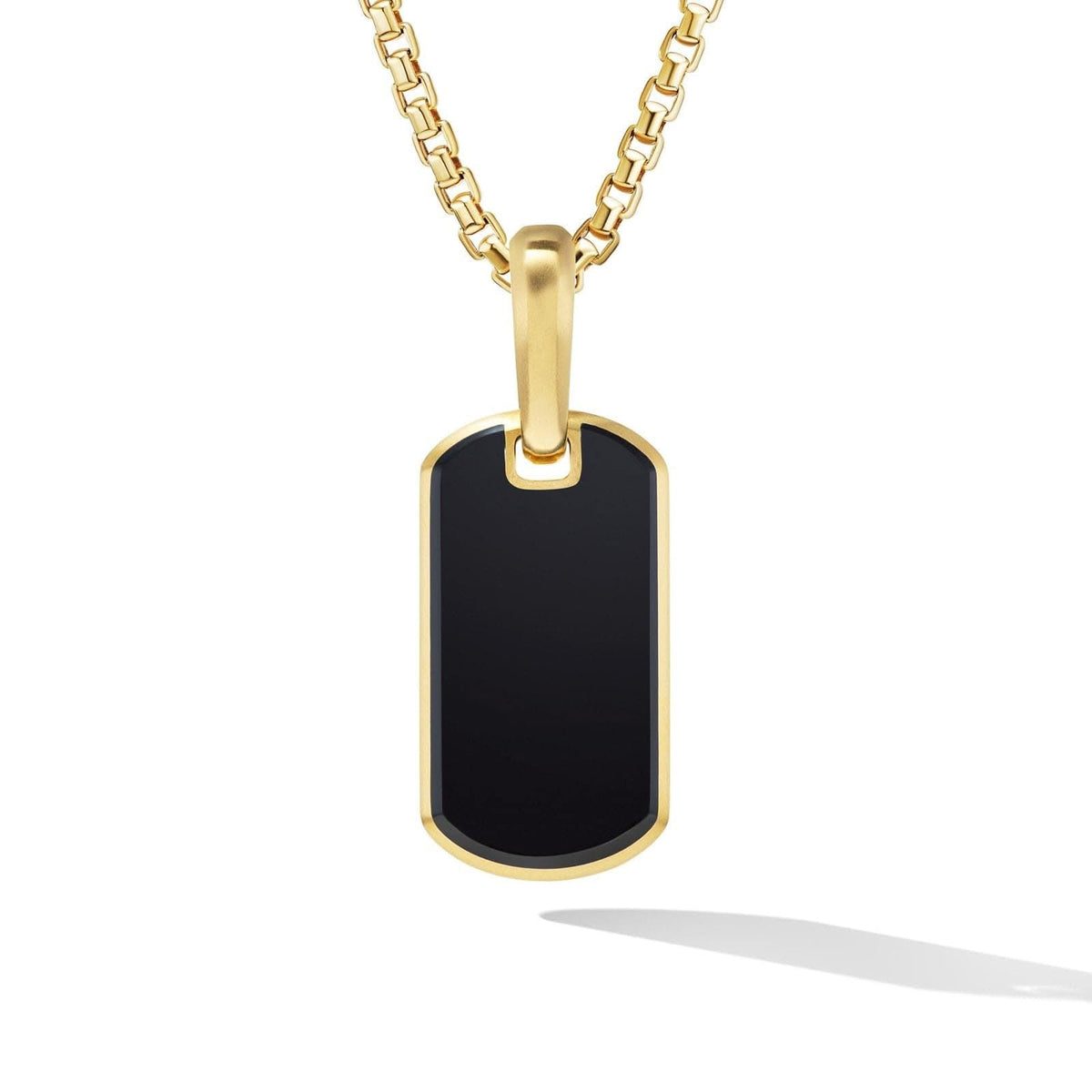 DAVID YURMAN Chevron Tag in 18K Yellow Gold with Black Onyx, 21mm