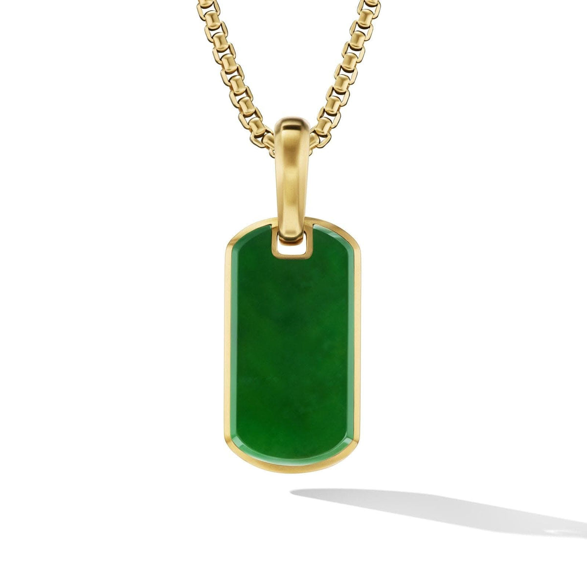 DAVID YURMAN Chevron Tag in 18K Yellow Gold with Nephrite Jade, 21mm