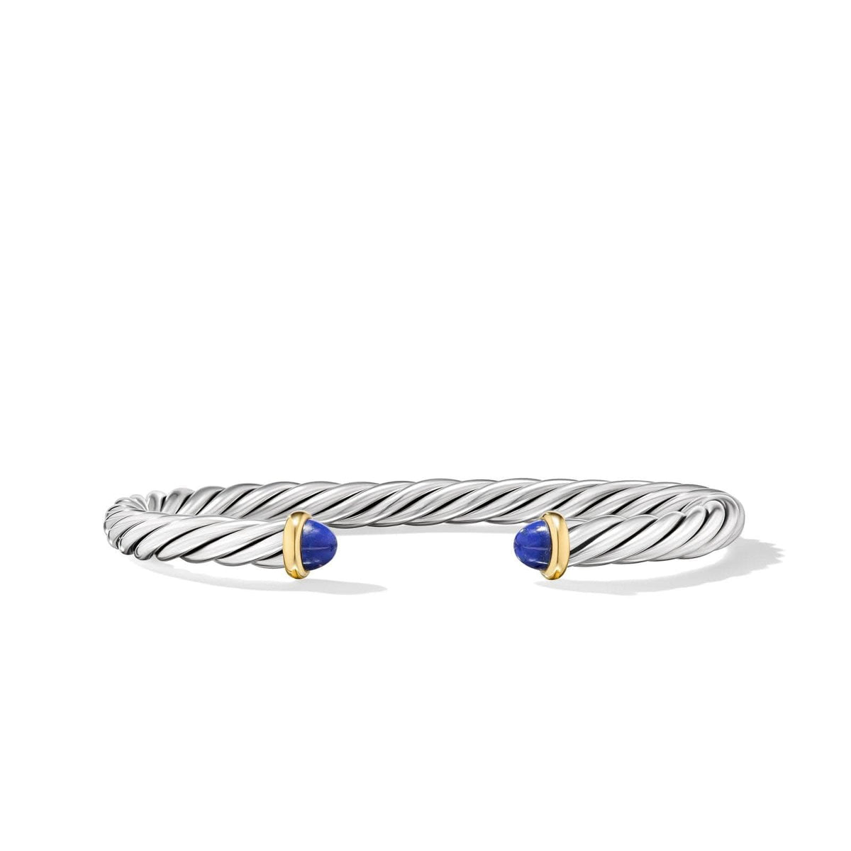 DAVID YURMAN Cable Cuff Bracelet in Sterling Silver with 14K Yellow Gold and Lapis, 6mm