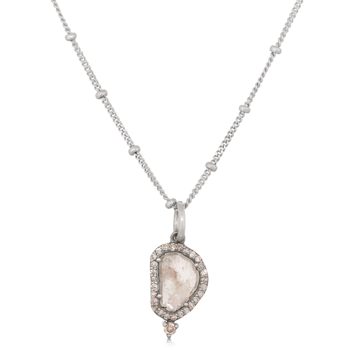 JILL DUZAN Diamond Sliced Pendant Necklace