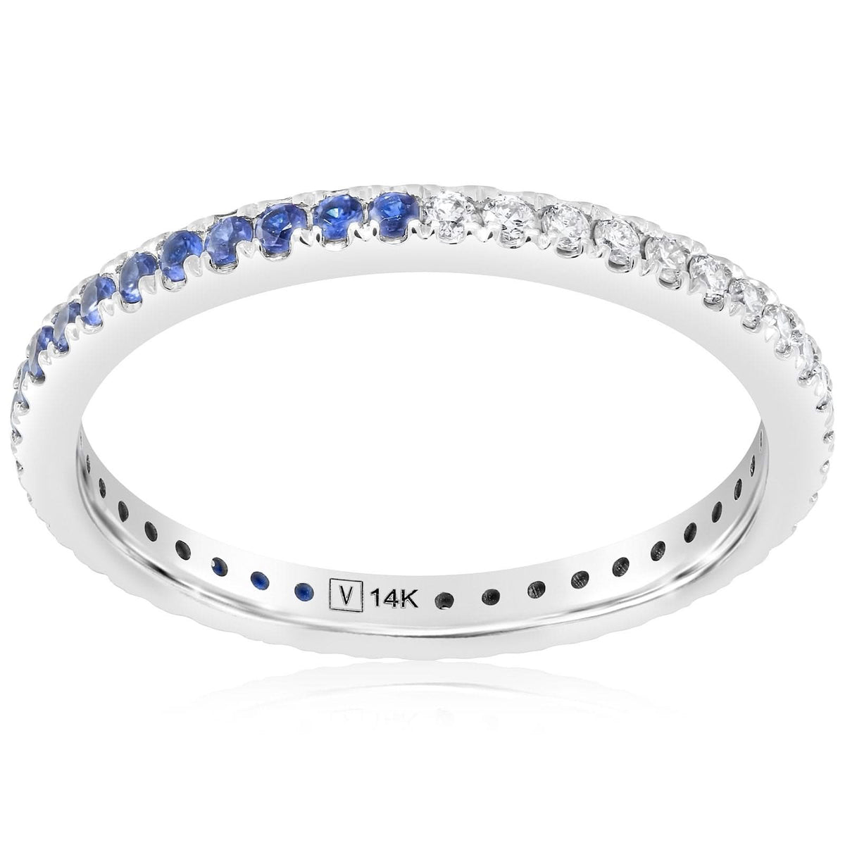 Half Sapphire & Half Diamond Eternity Band