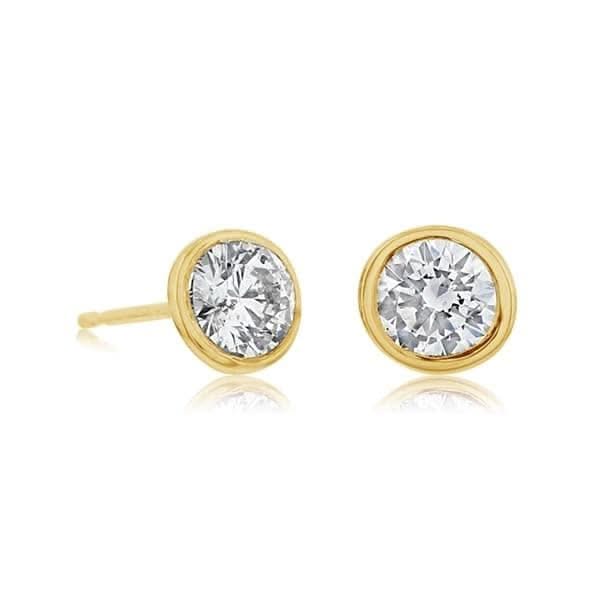 1 Carat Bezel Diamond Studs