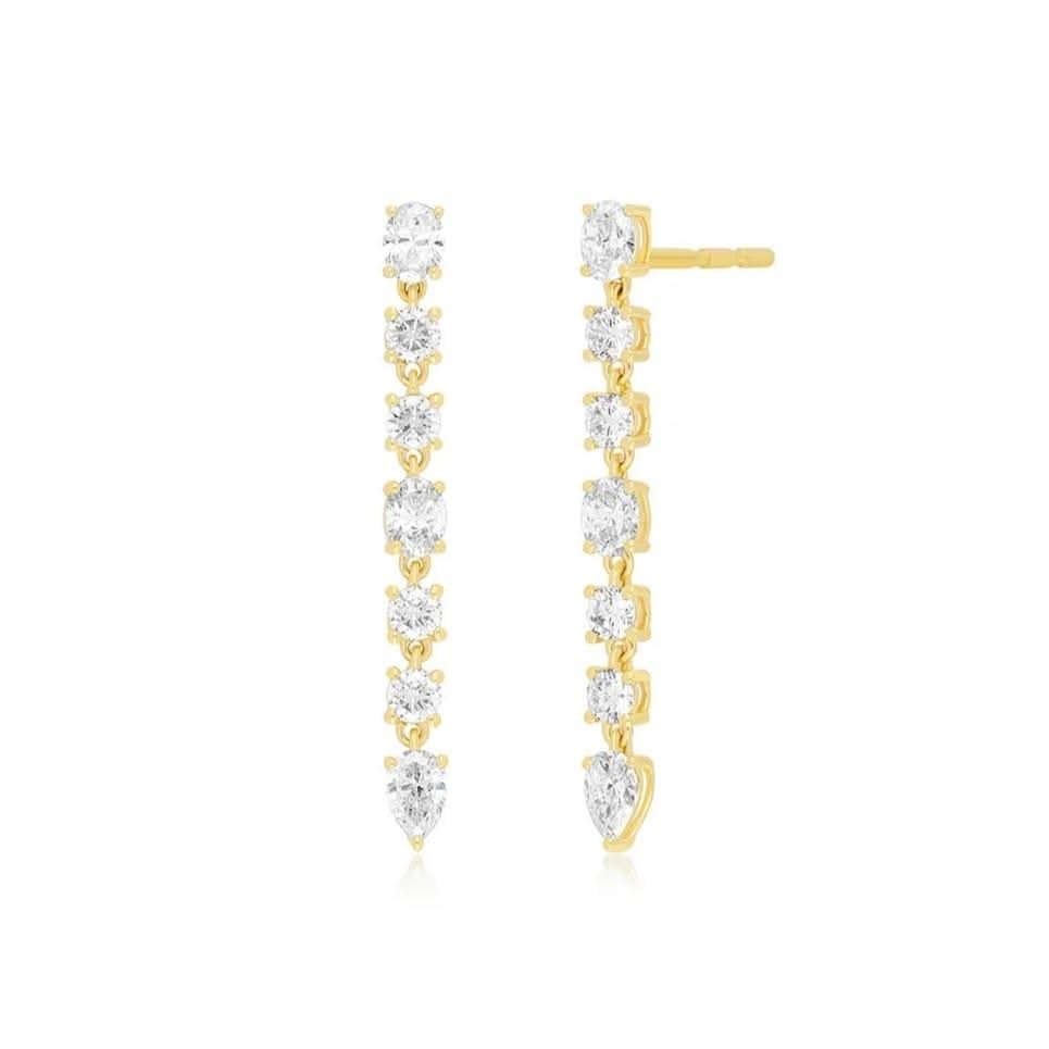 EF COLLECTION Diamond Carrie Drop Earrings