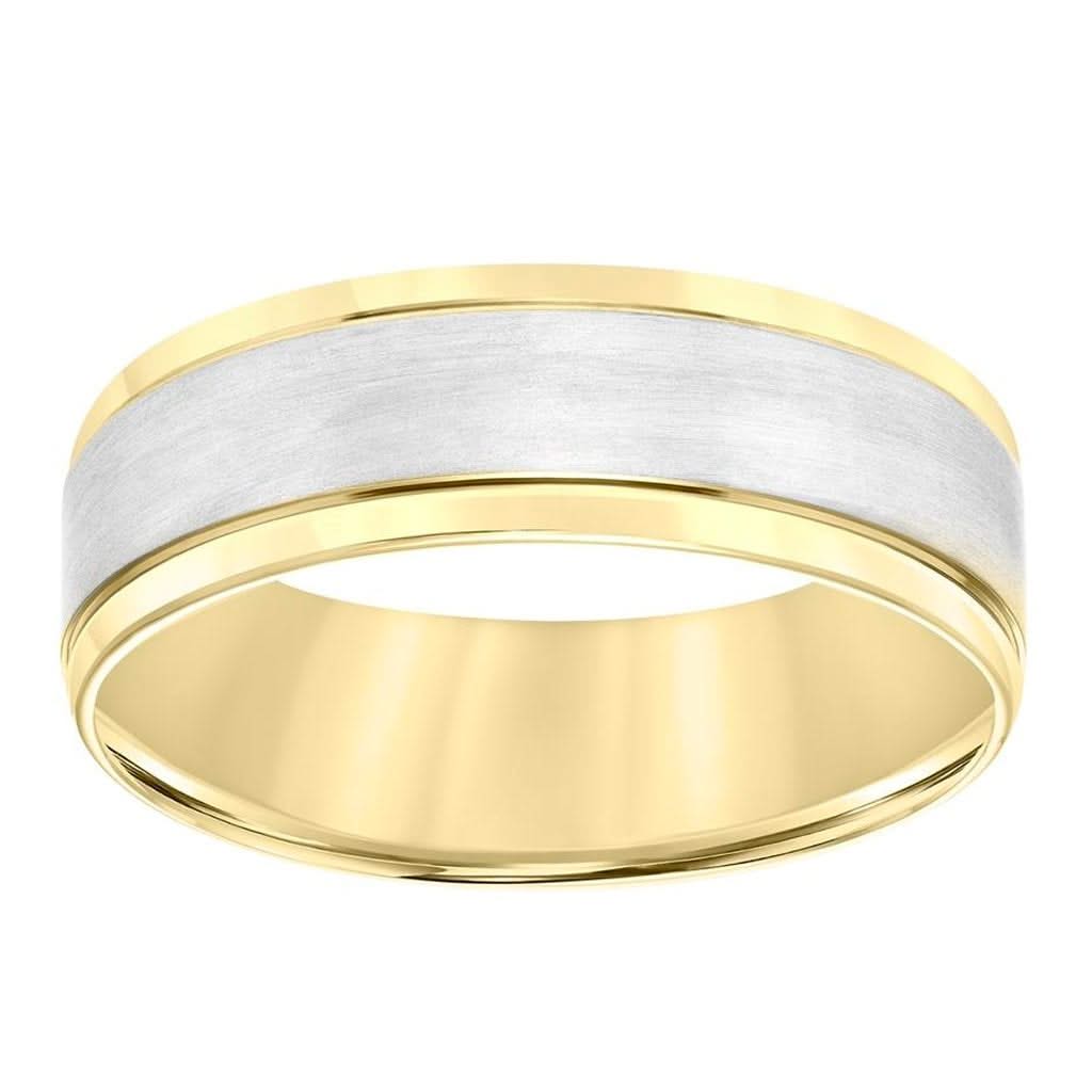 Mixed Finish Two Tone Wedding Band