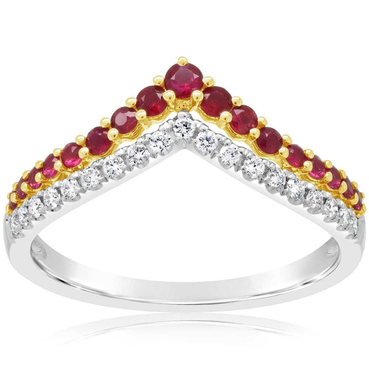 Ruby & Diamond Contour Band
