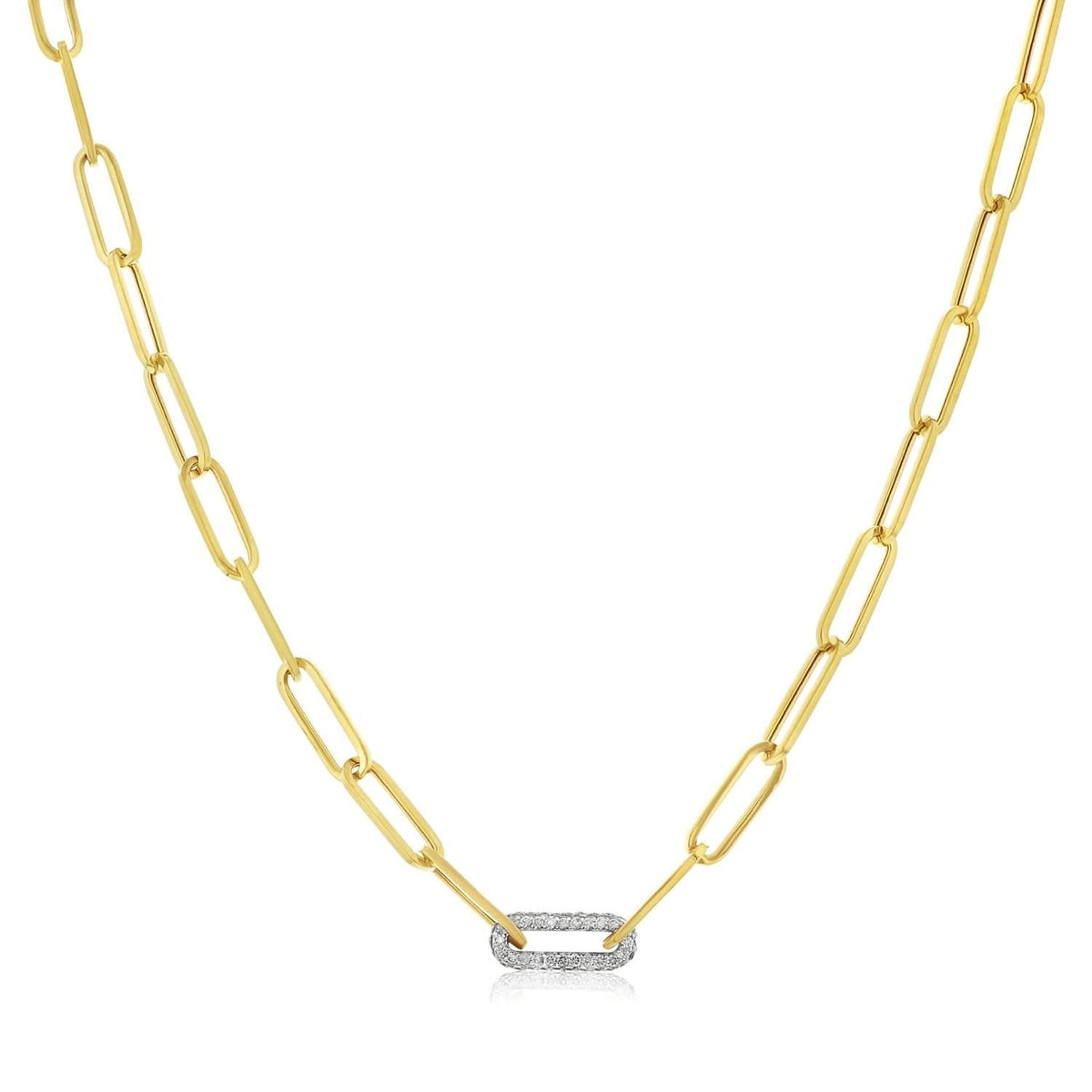 Diamond Paper Clip Necklace