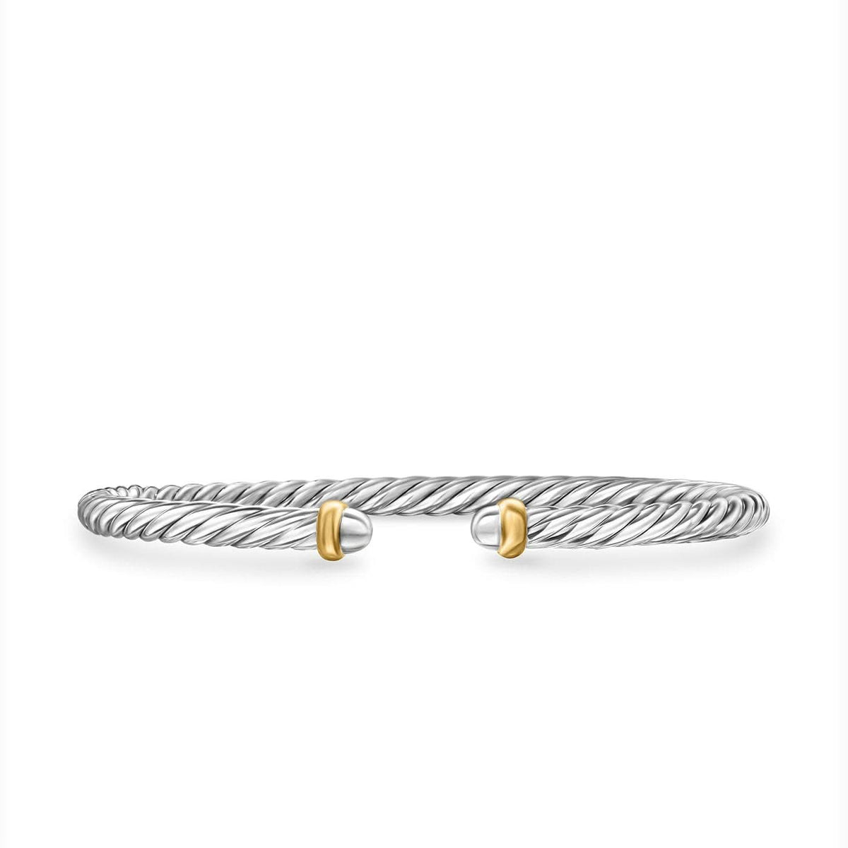 DAVID YURMAN Cable Flex Bracelet in Sterling Silver with 14K Yellow Gold, 4mm