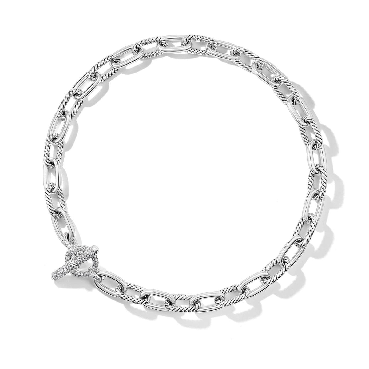 DAVID YURMAN DY Madison® Toggle Chain Necklace in Sterling Silver with Diamonds 11mm