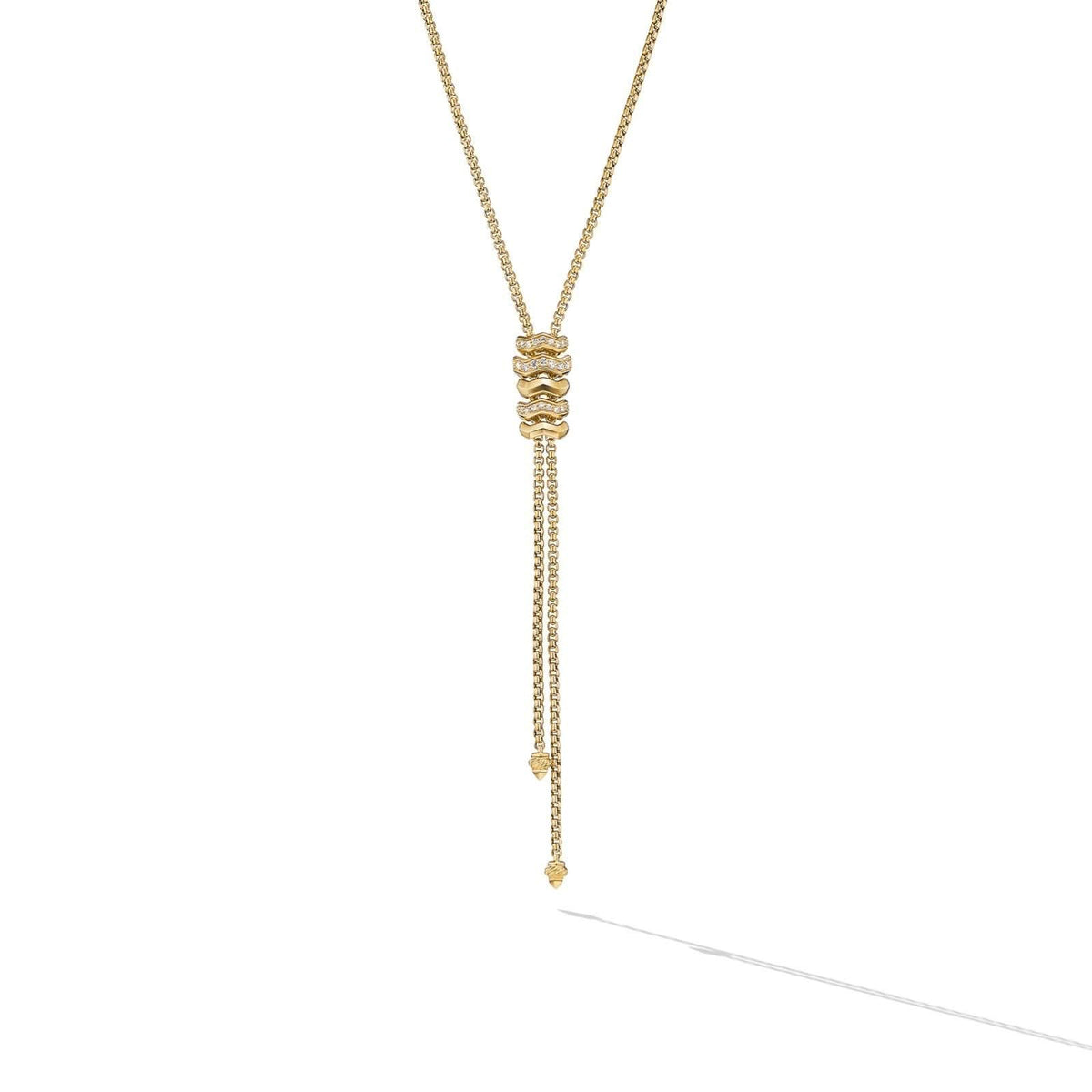 Zig Zag Stax™ Y Necklace in 18K Yellow Gold with Diamonds