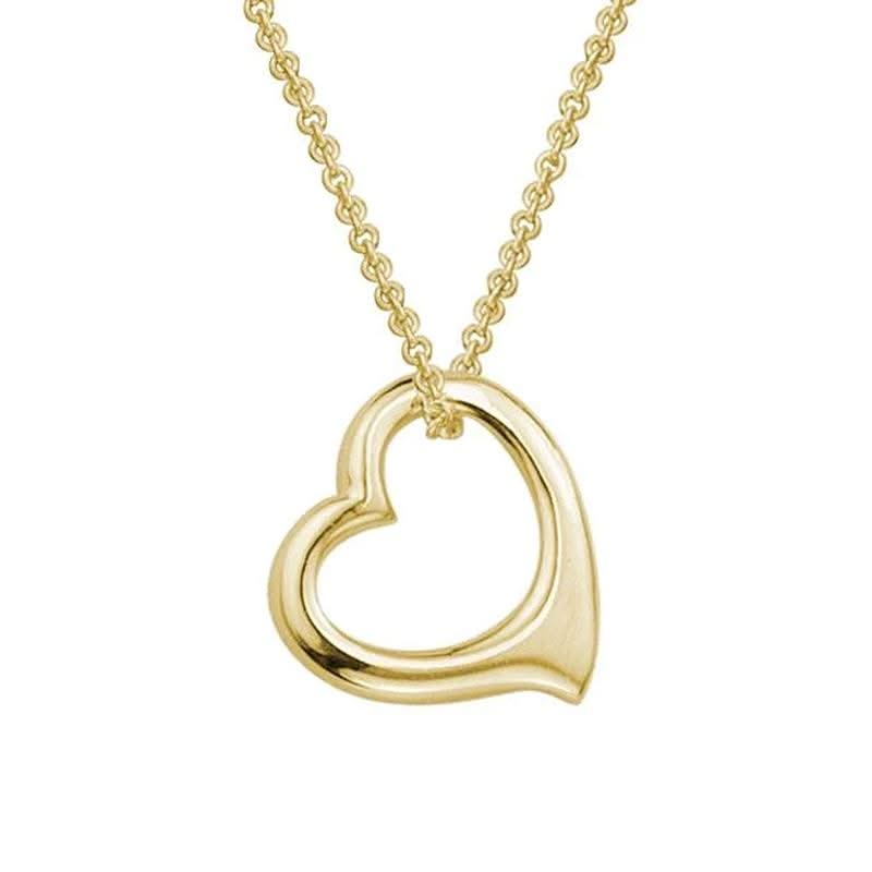 Open Floating Heart Pendant Necklace