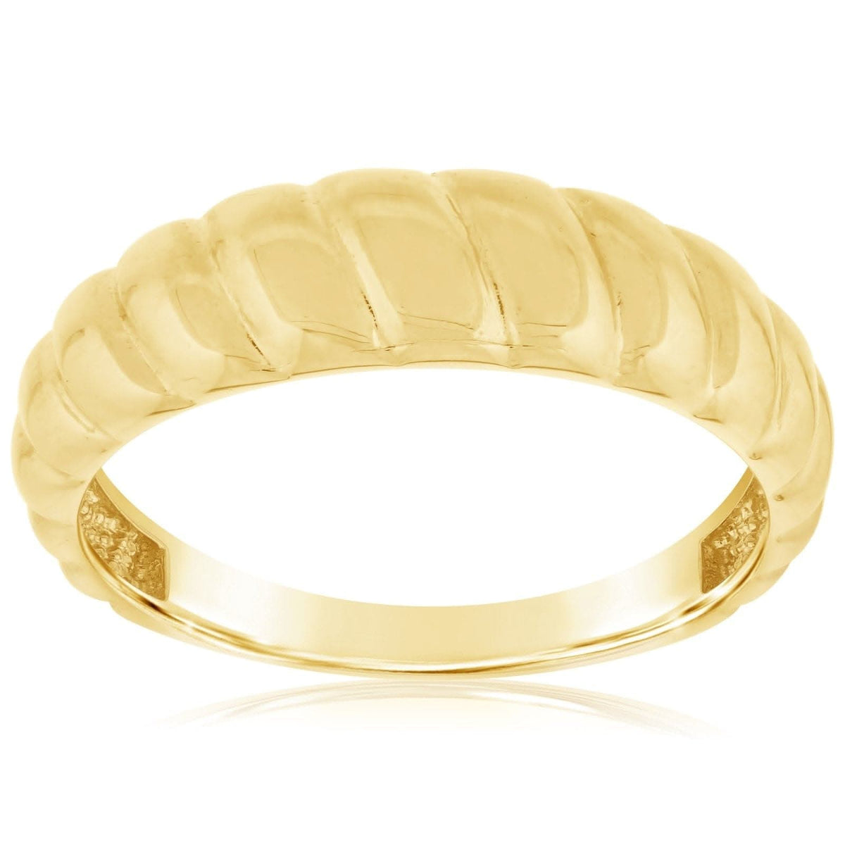 Ribbed Polished Ring