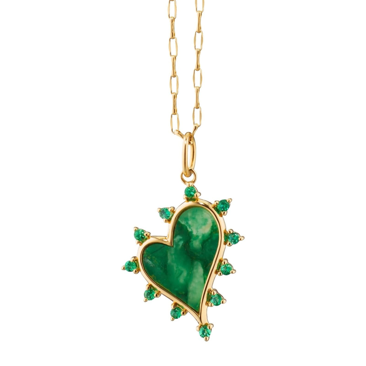 MONICA RICH KOSANN Aventurine Heart Necklace
