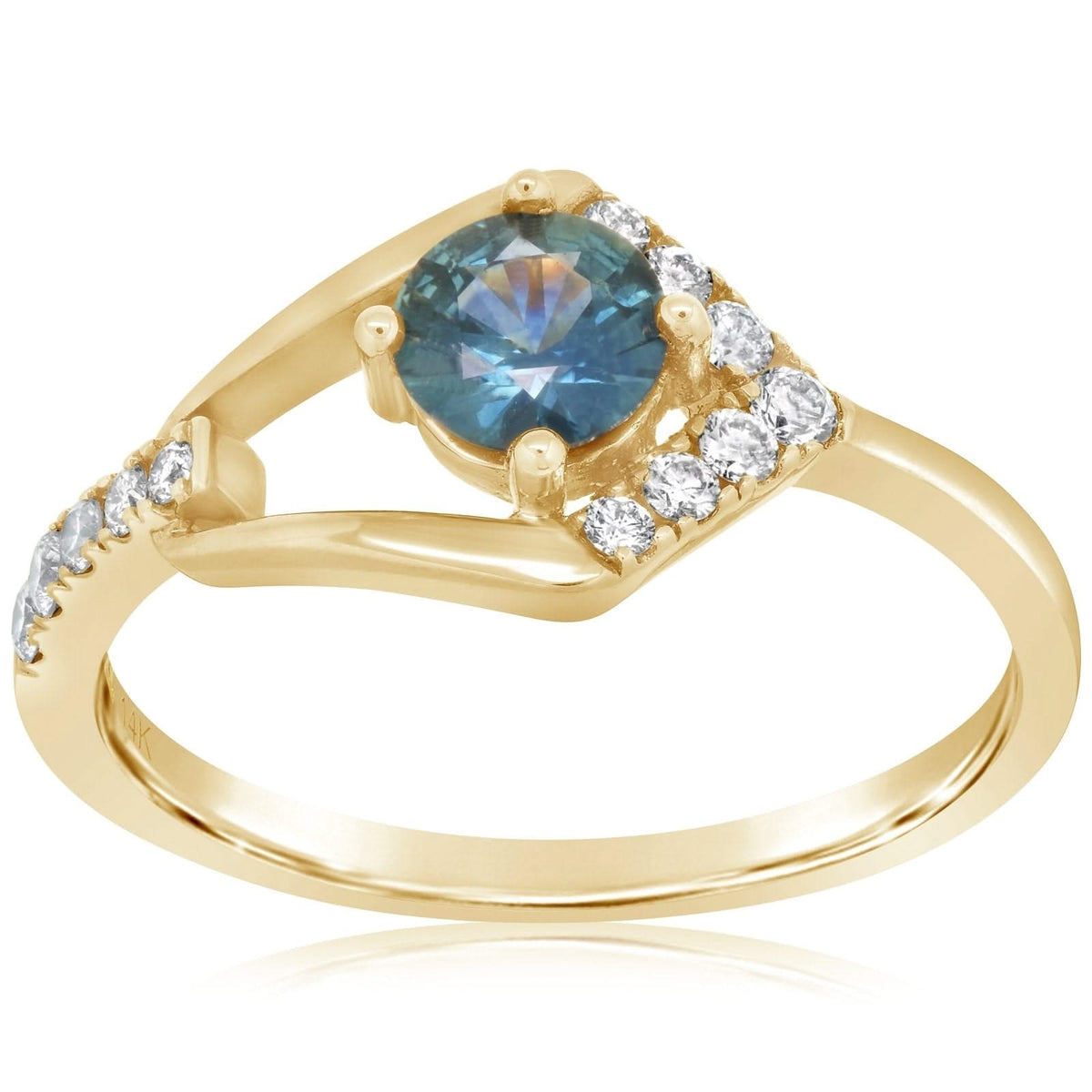 Montana Sapphire & Diamond Abstract Diamond Ring