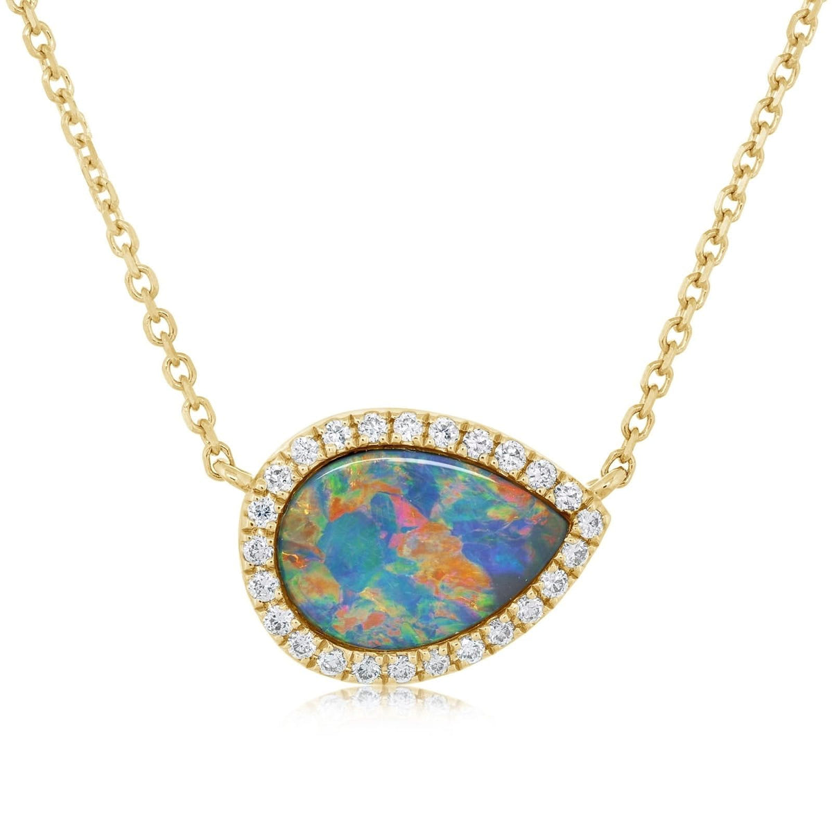 Australian Opal & Diamond Necklace
