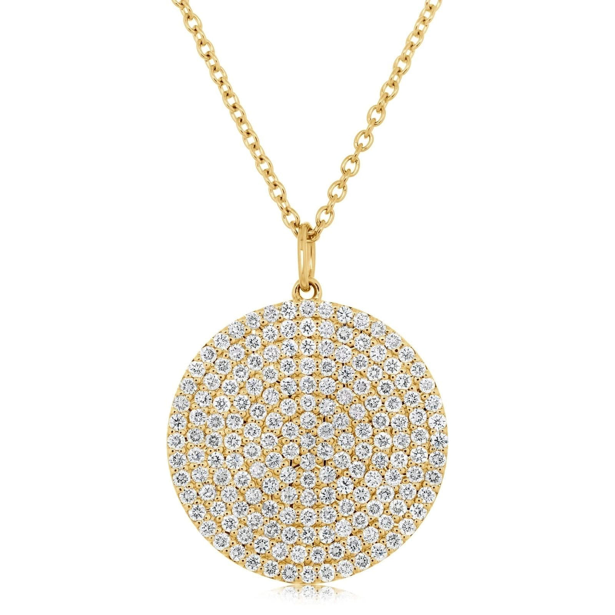 Diamond Pave Disc Pendant