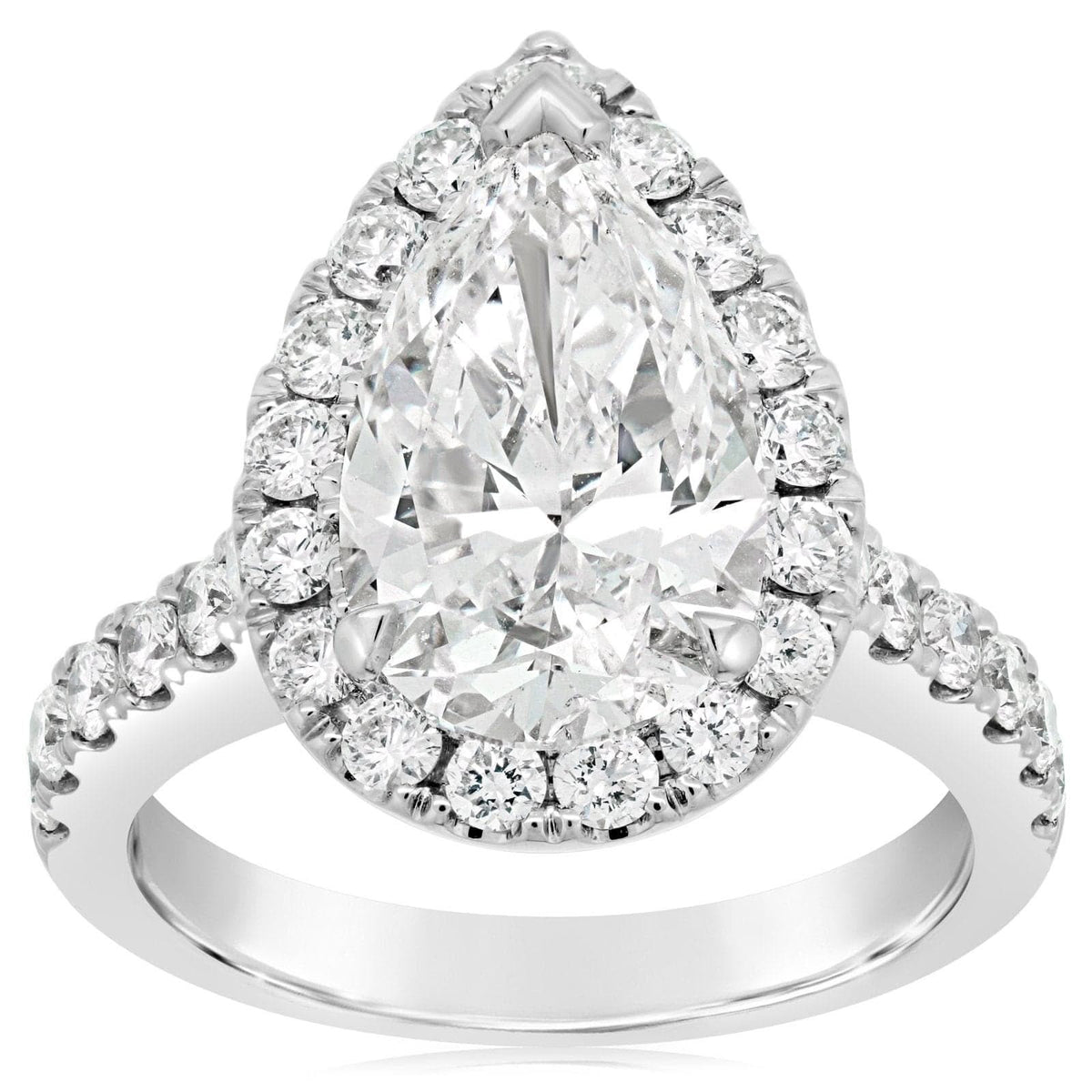 Pear Shape Diamond Halo Semi Mount