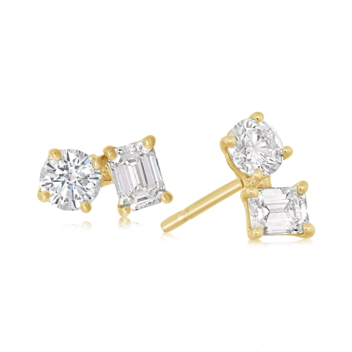 Two Diamond Stud Earrings