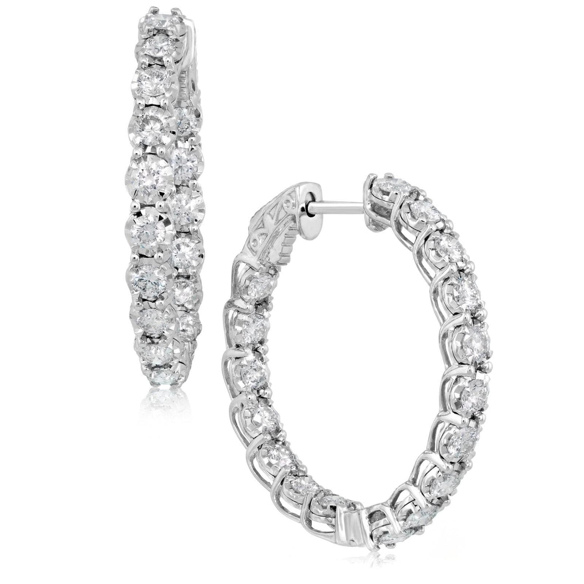 23mm Diamond Inside Outside Hoop Earrings