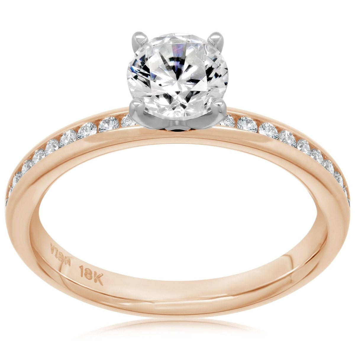 Channel Set Diamond Engagement Ring Setting