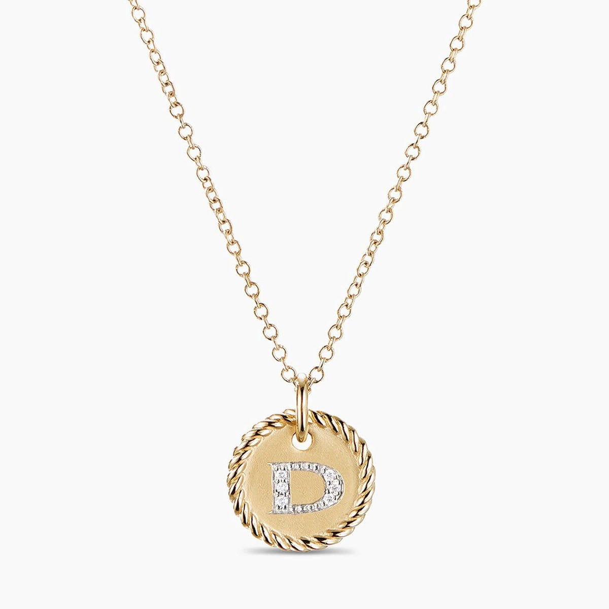 DAVID YURMAN "D" Pendant with Diamonds in Gold
