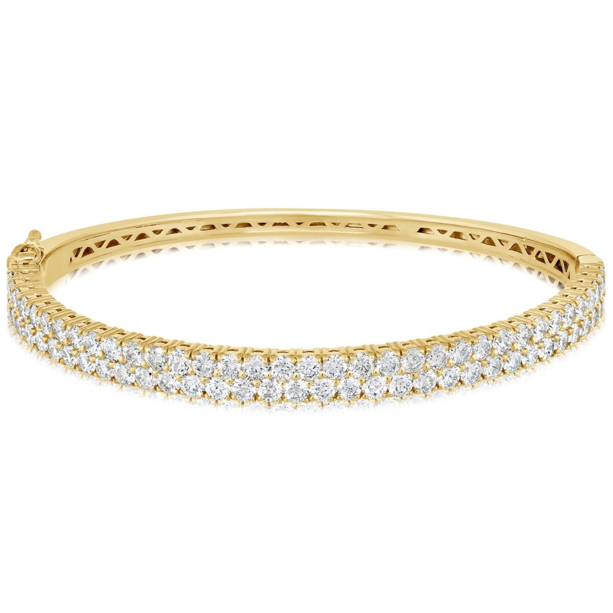 4.77 Carat Two Row Diamond Bangle Bracelet