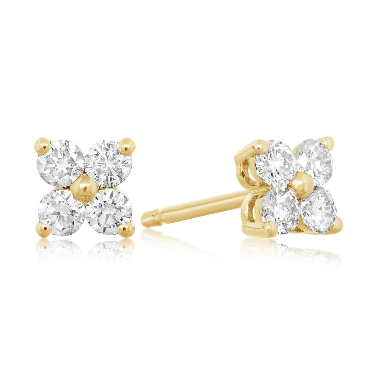 Diamond Quad Stud Earrings