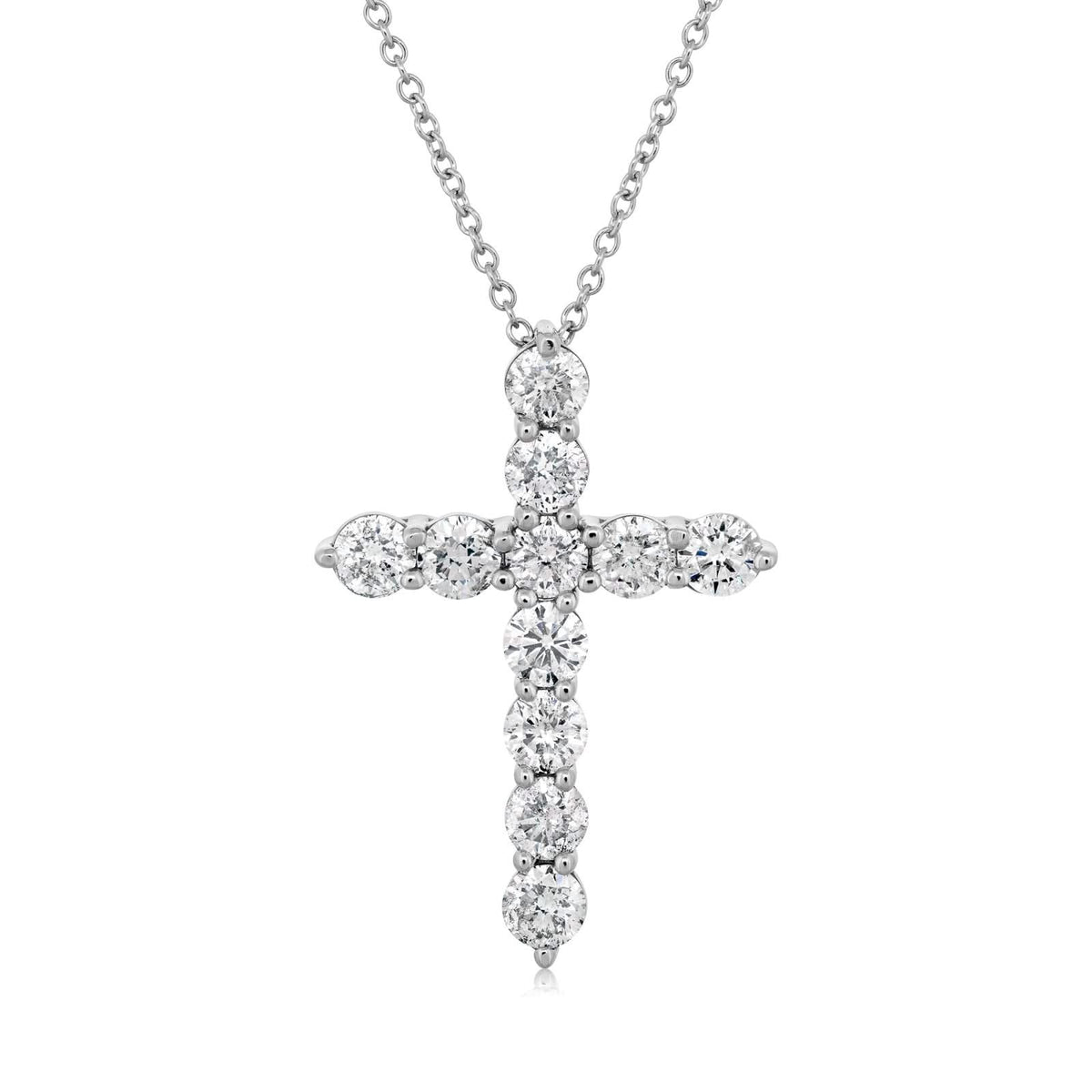 1 3/4 Carat Diamond Cross Pendant Necklace