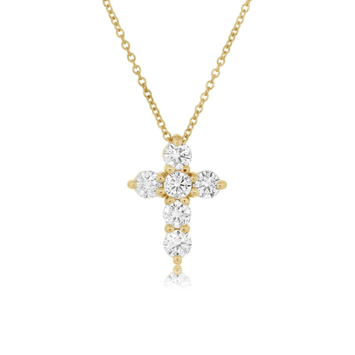 1 Carat Diamond Cross Pendant Necklace
