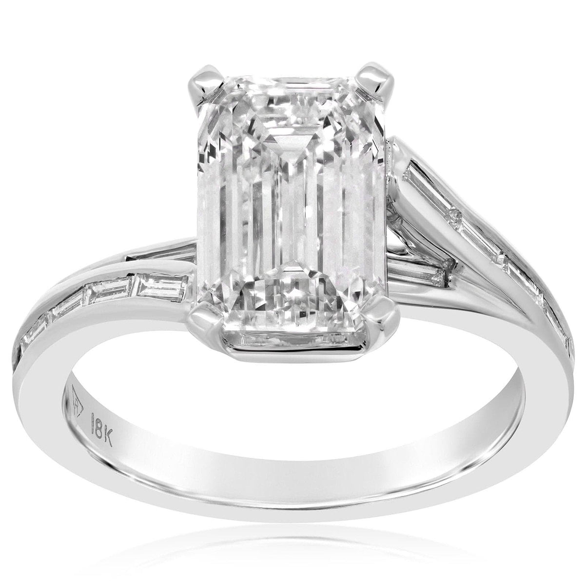 Baguette Diamond Bypass Engagement Ring Setting