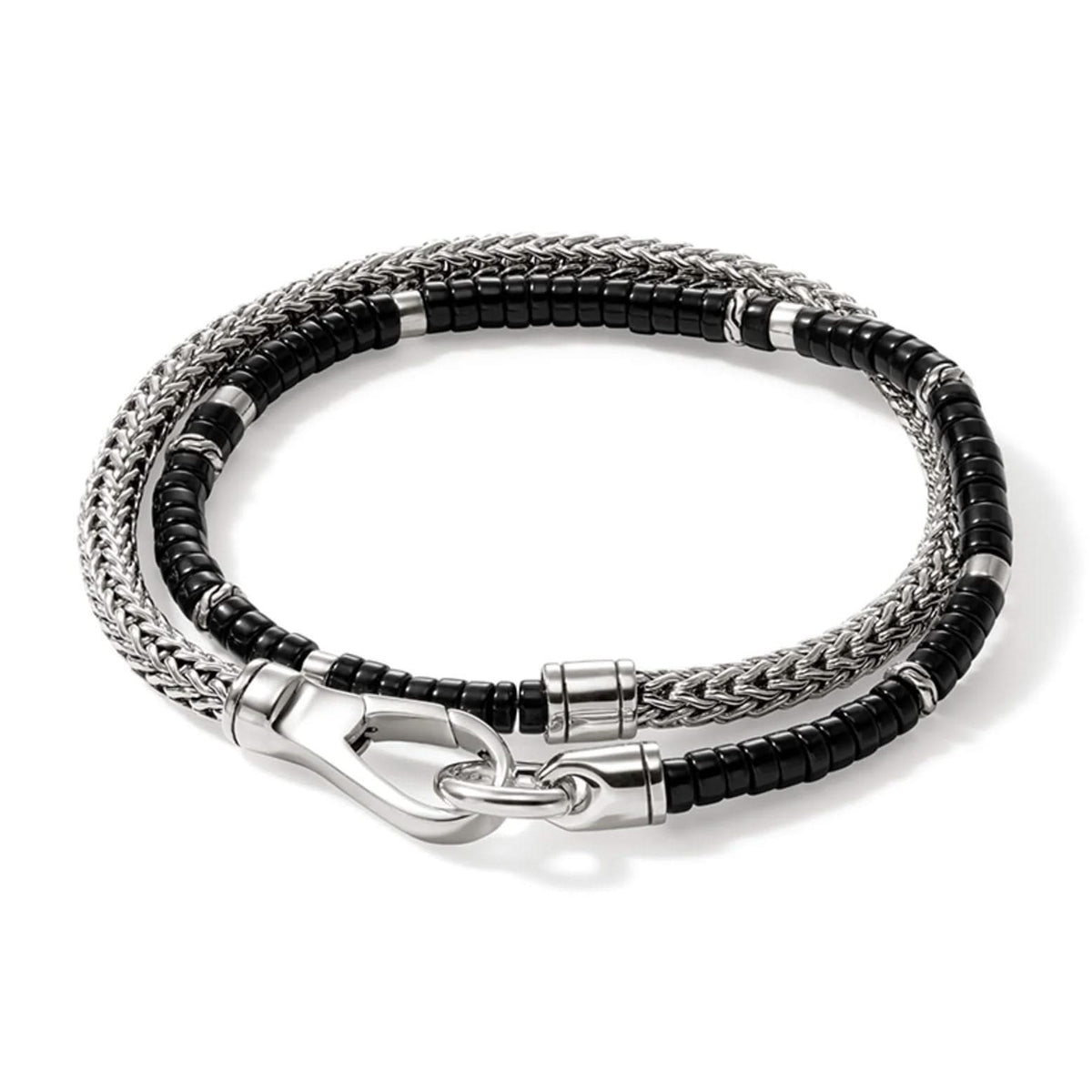 JOHN HARDY Black Onyx Heishi Bead Double Wrap Bracelet