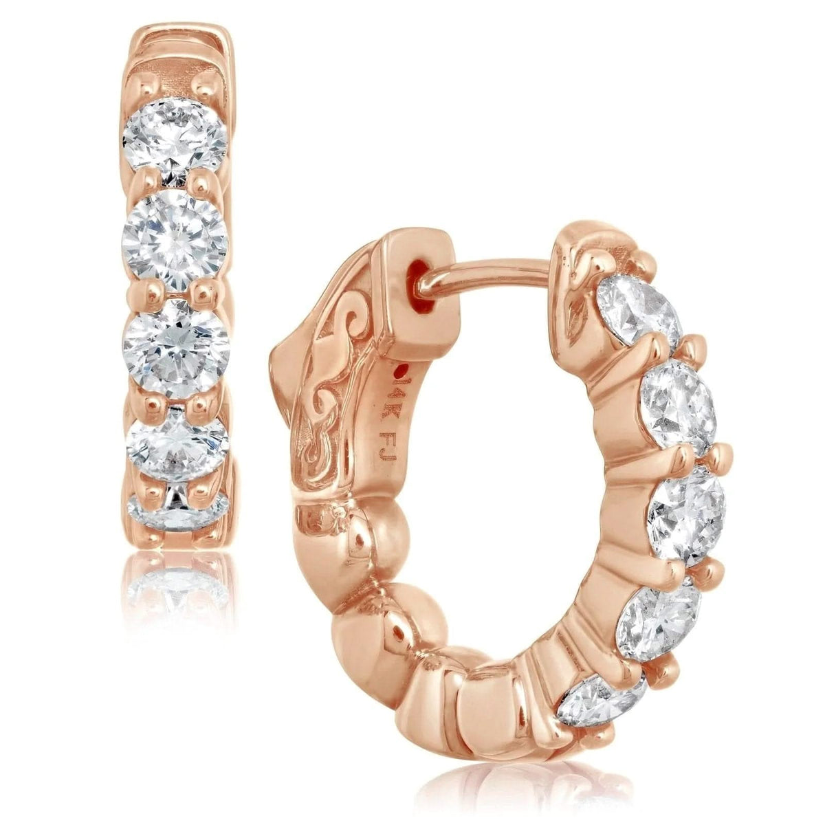 1 Carat Small Diamond Hoop Earrings
