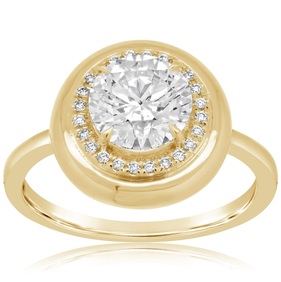 Diamond Engagement Ring Setting with Outer Diamond Halo