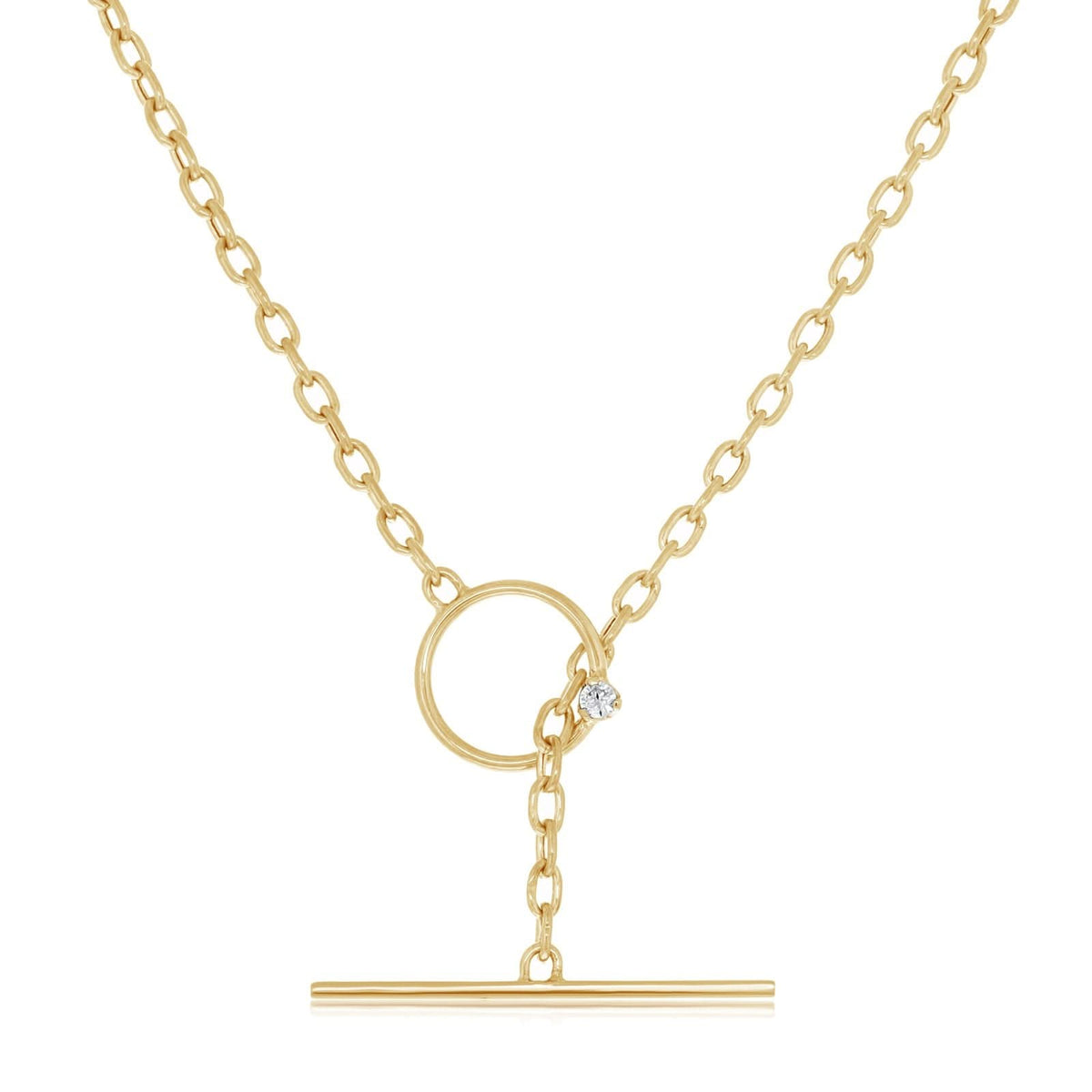 ZOE CHICCO Toggle Necklace with Diamond