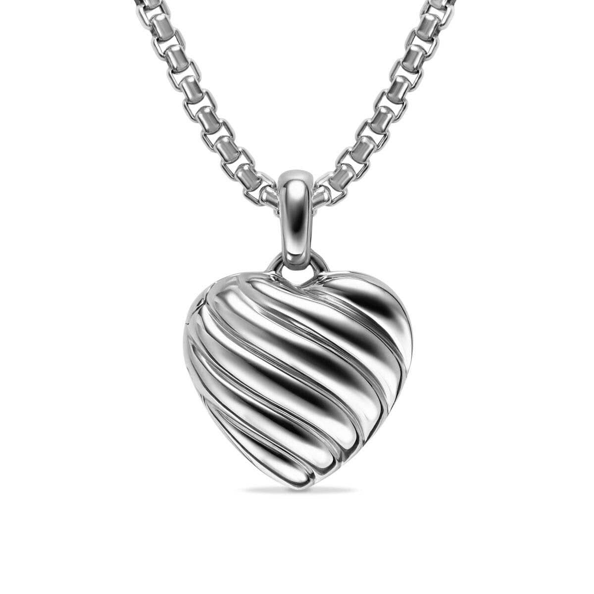 DAVID YURMAN Sculpted Cable Heart Locket in Sterling Silver, 23mm