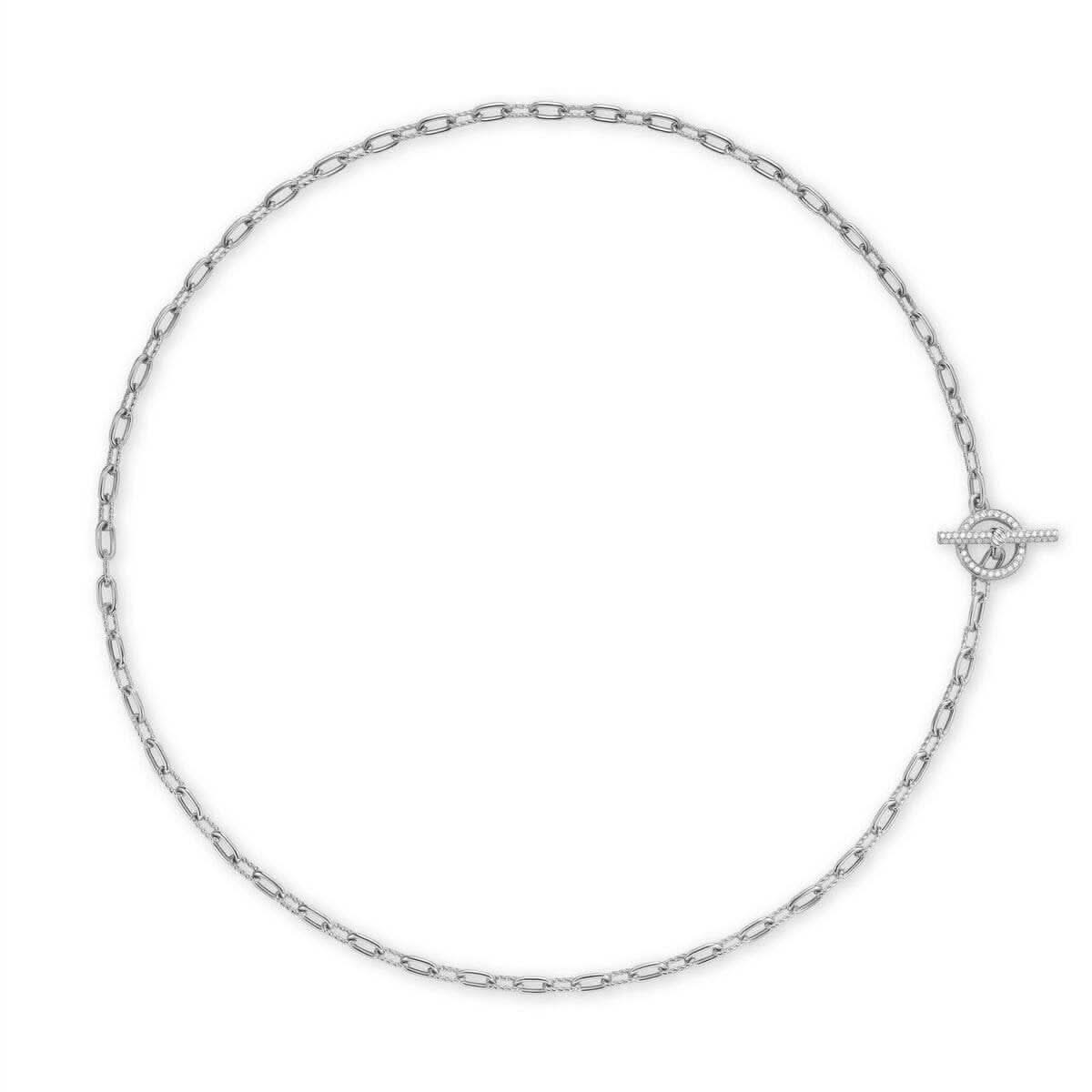 DY Madison® Pavé Diamond Toggle Chain Necklace in Sterling Silver