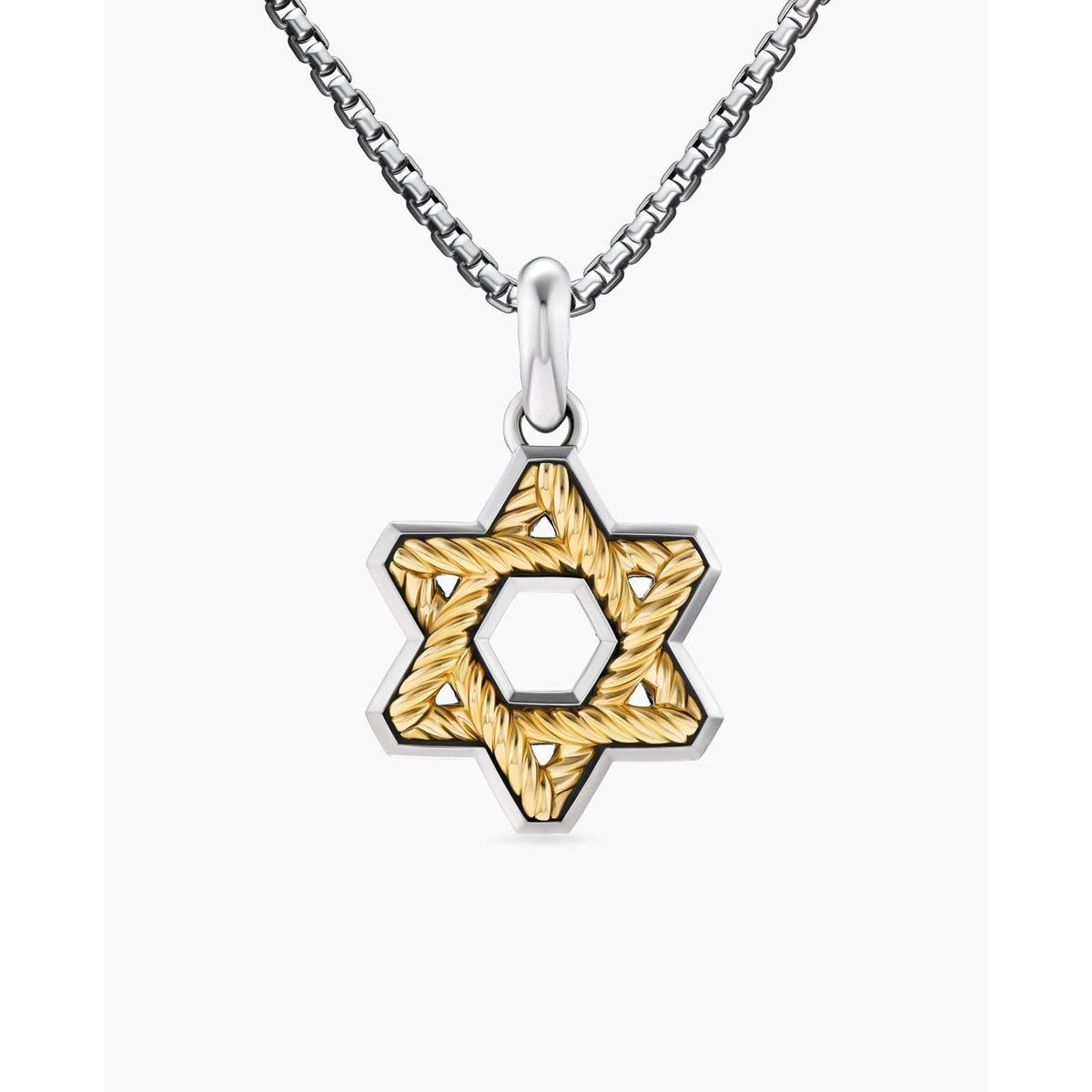 DAVID YURMAN Cable Star of David Amulet in Sterling Silver with 18K Yellow Gold, 19mm