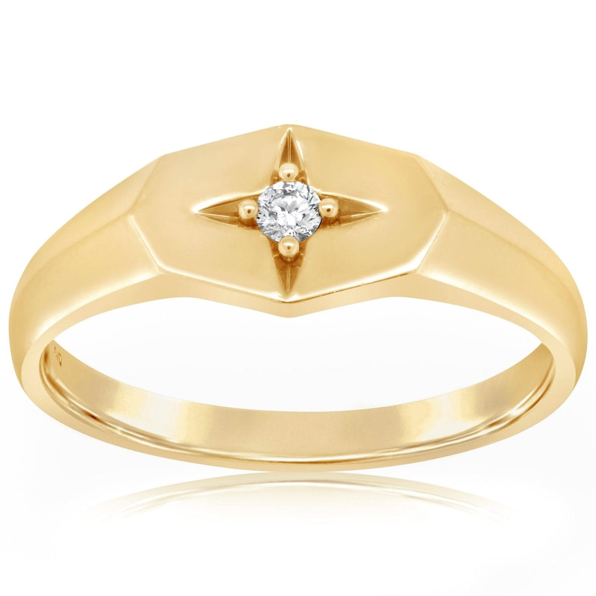 Diamond Signet Star Ring