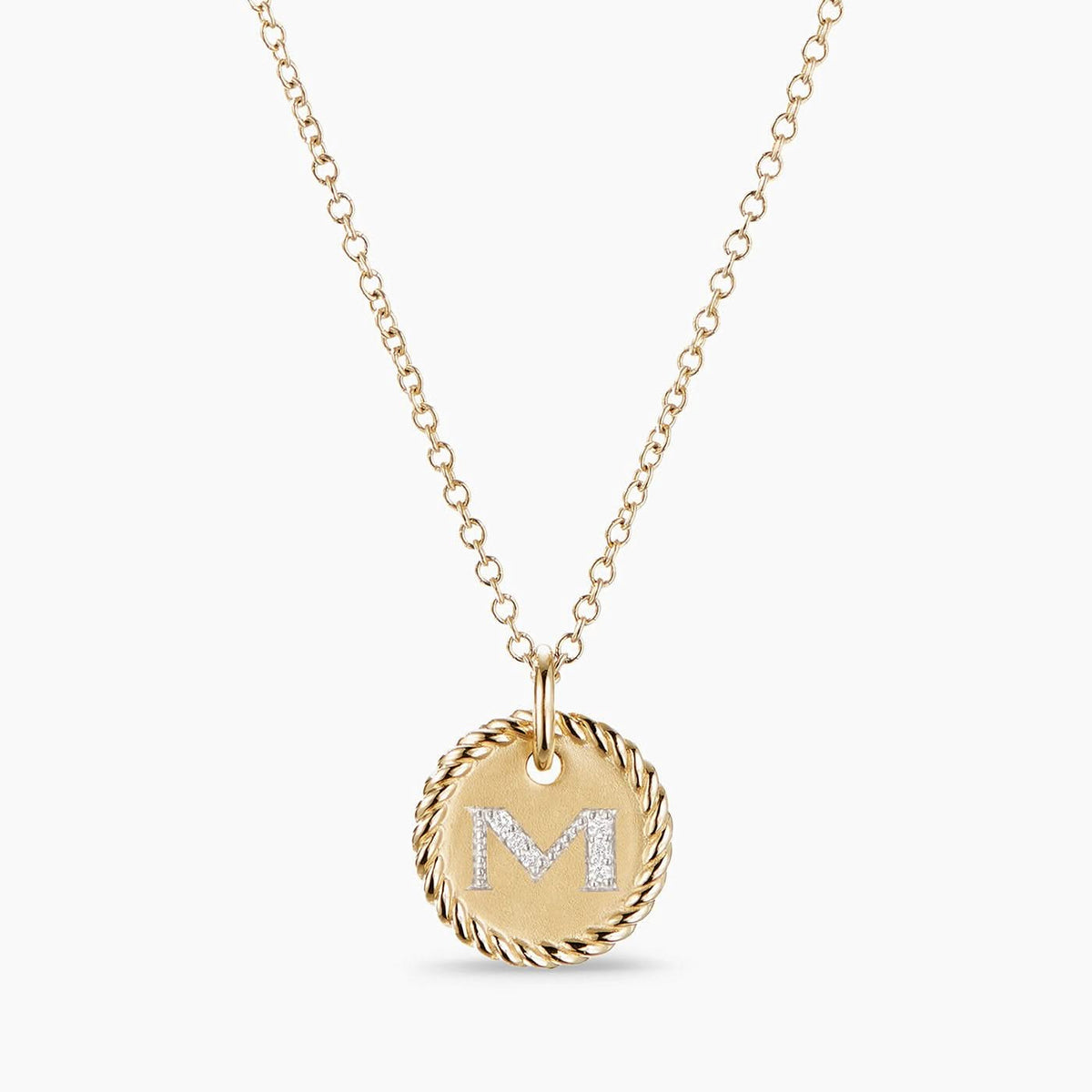 DAVID YURMAN M Pendant with Diamonds in Gold