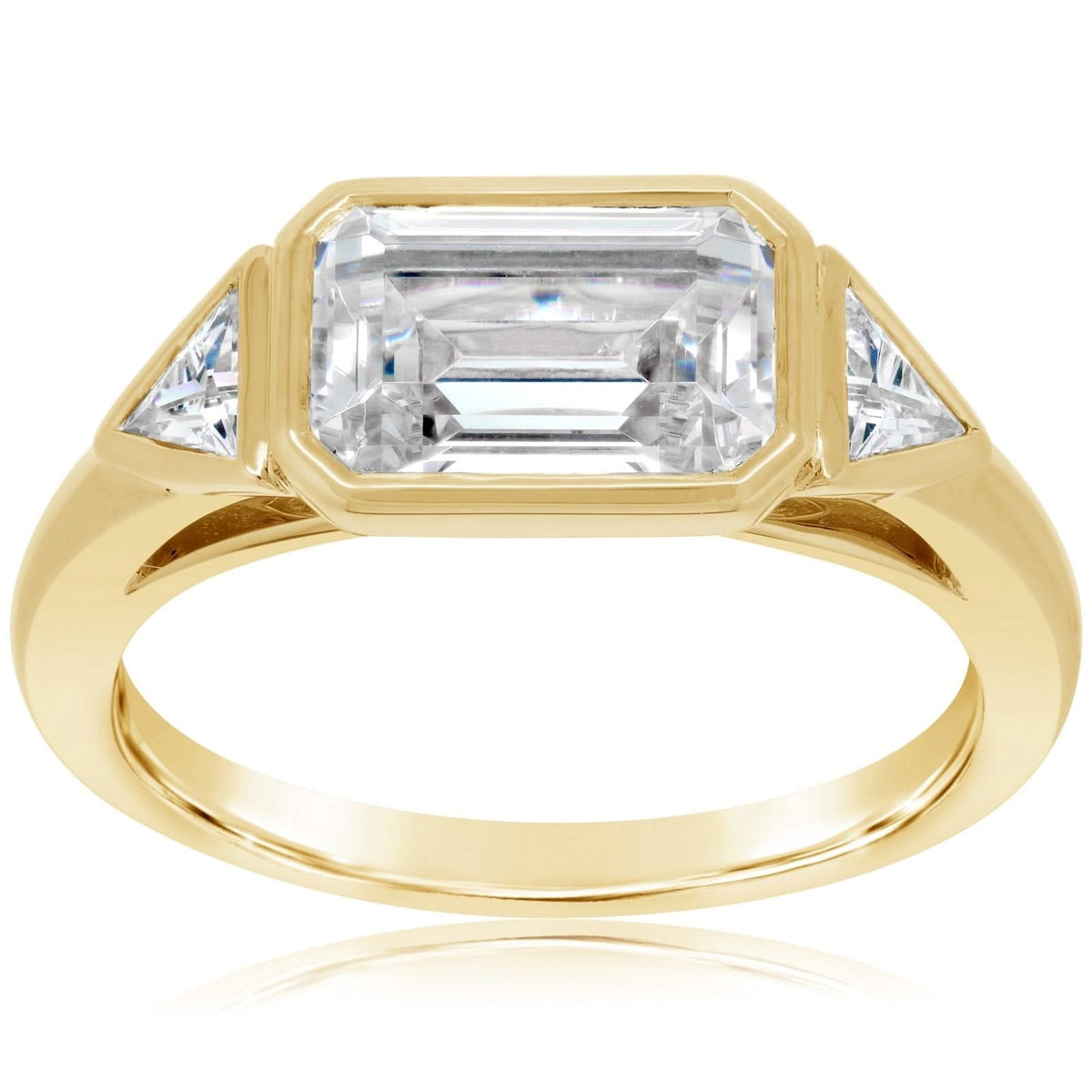 Three Stone Bezel Set Engagement Setting