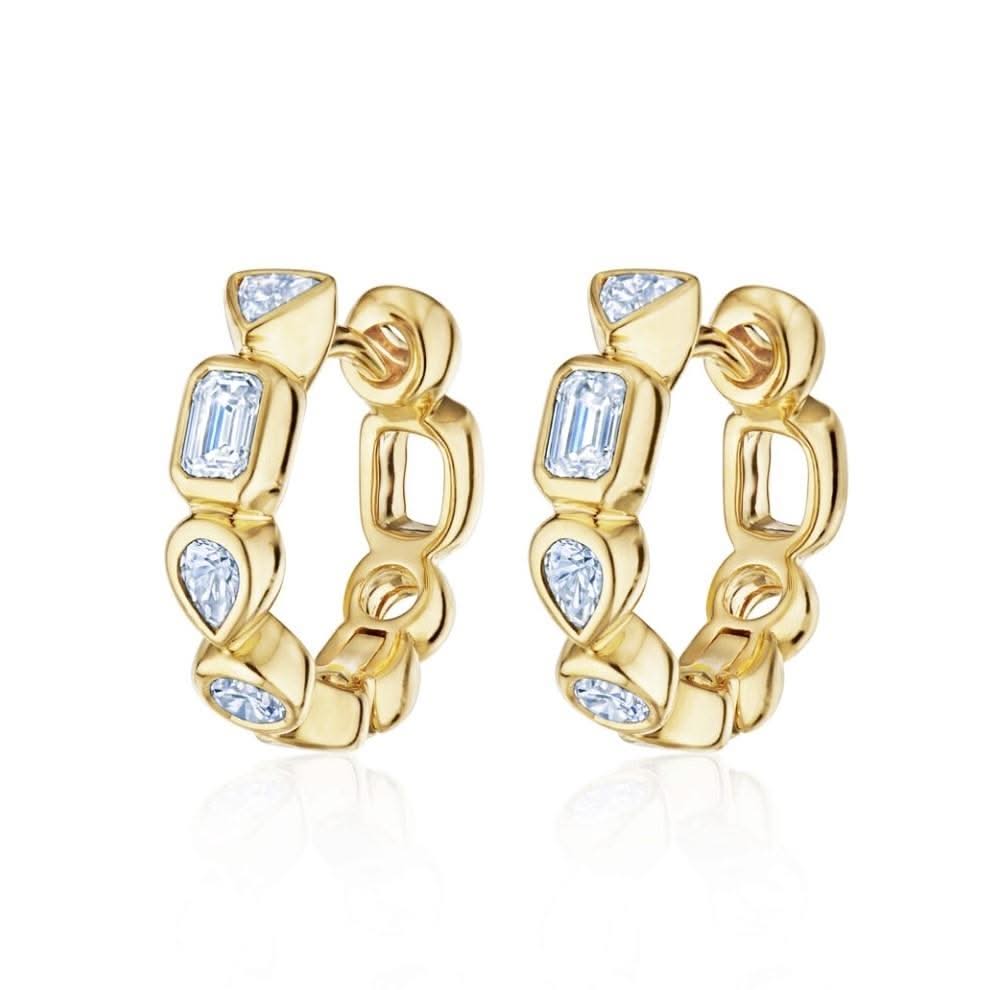 KWIAT Portofino Petite Mixed Diamond Hoops
