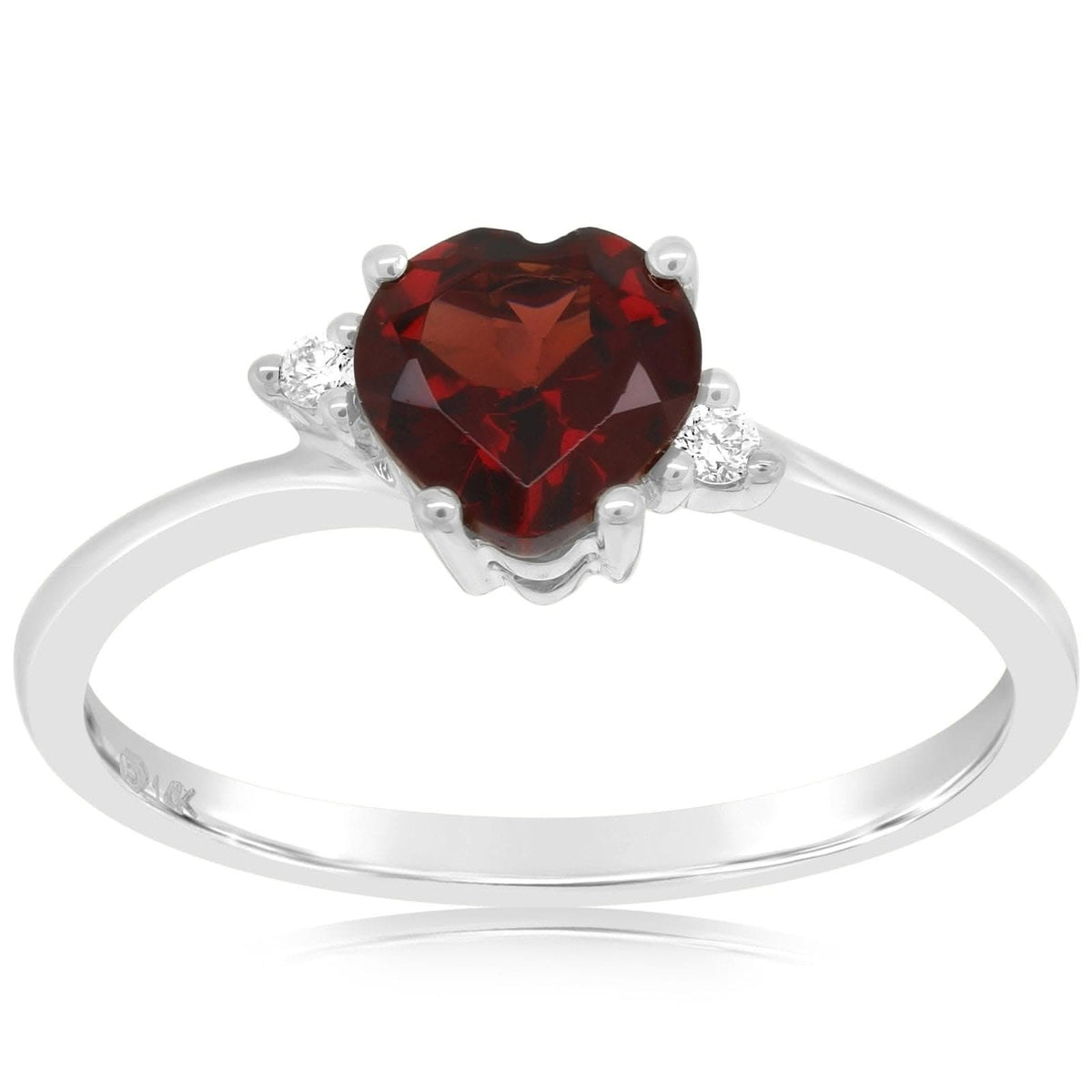 Heart Shape Garnet & Diamond Ring