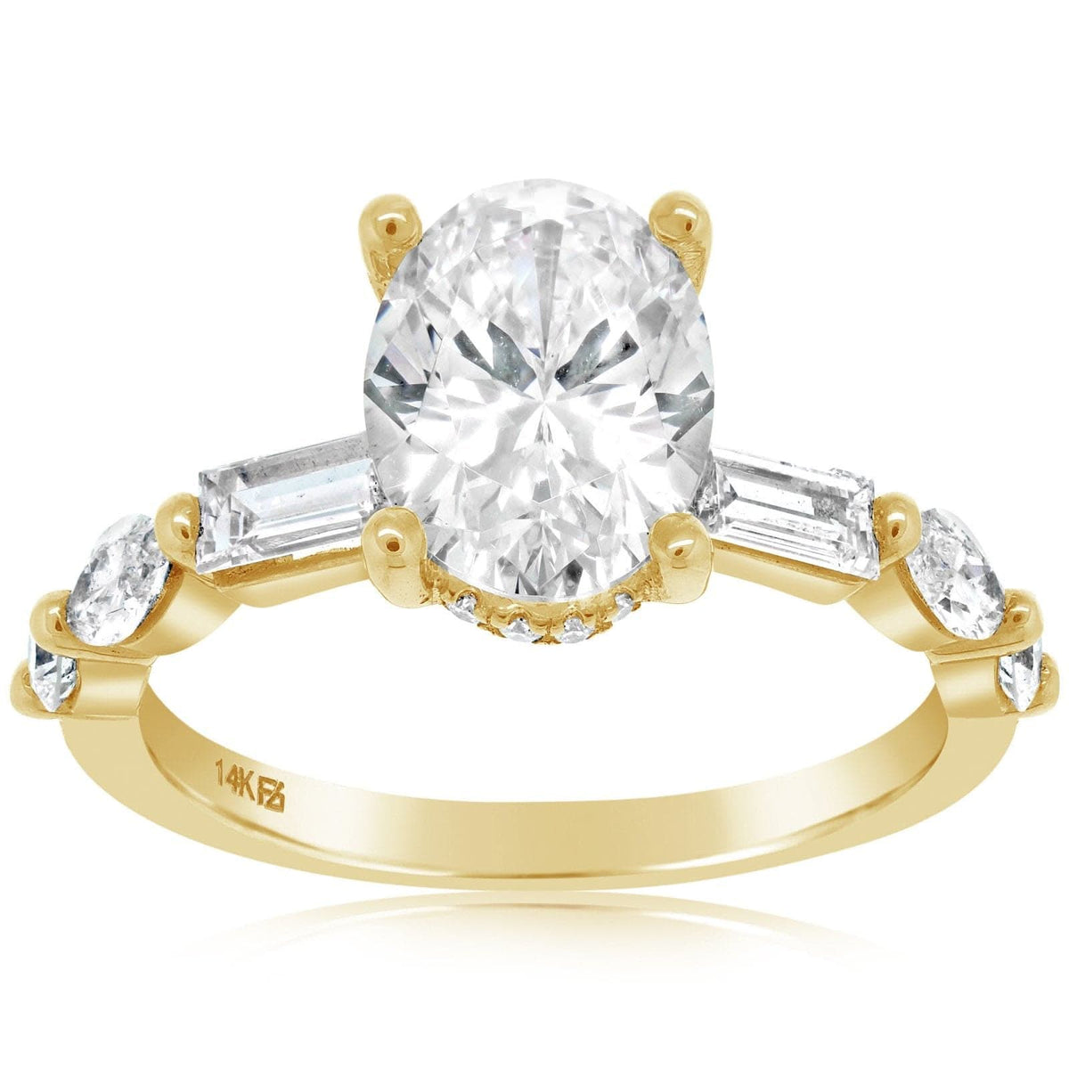 Mixed Cut East-West Diamond Engagement Ring Setting