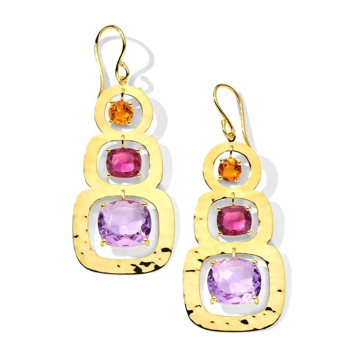 IPPOLITA Rock Candy Rainbow Crinkle Three-Stone Earrings