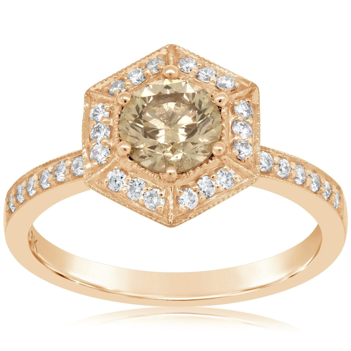 SETHI COUTURE Complete Champagne Diamond Hexagon Ring