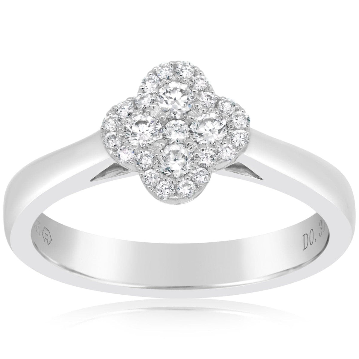 Small Quatrefoil Diamond Fashion Ring