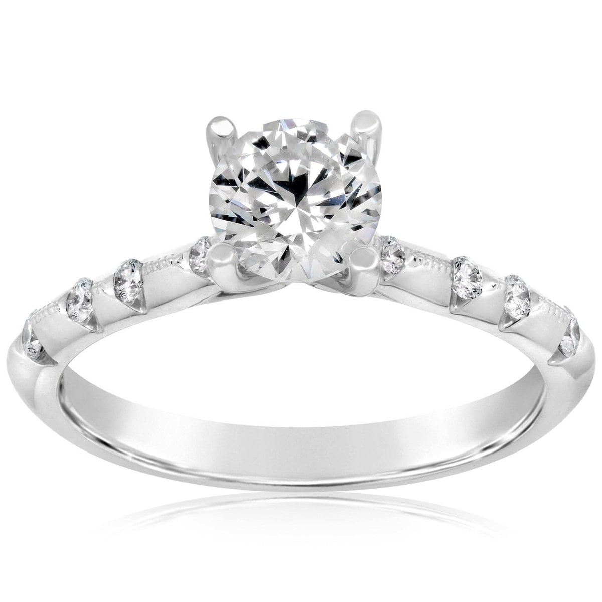 Knife Edge with Milgrain Diamond Engagement Setting
