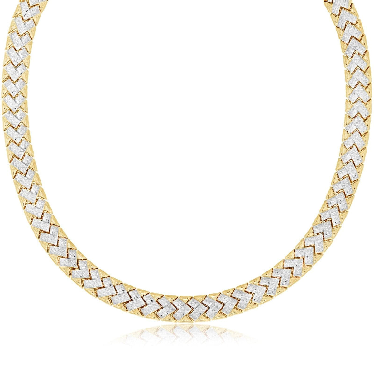 Estate Two Tone Chevron Necklace