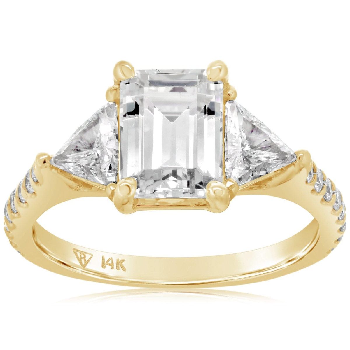 Trillion & Round Side Stone Engagement Ring Setting