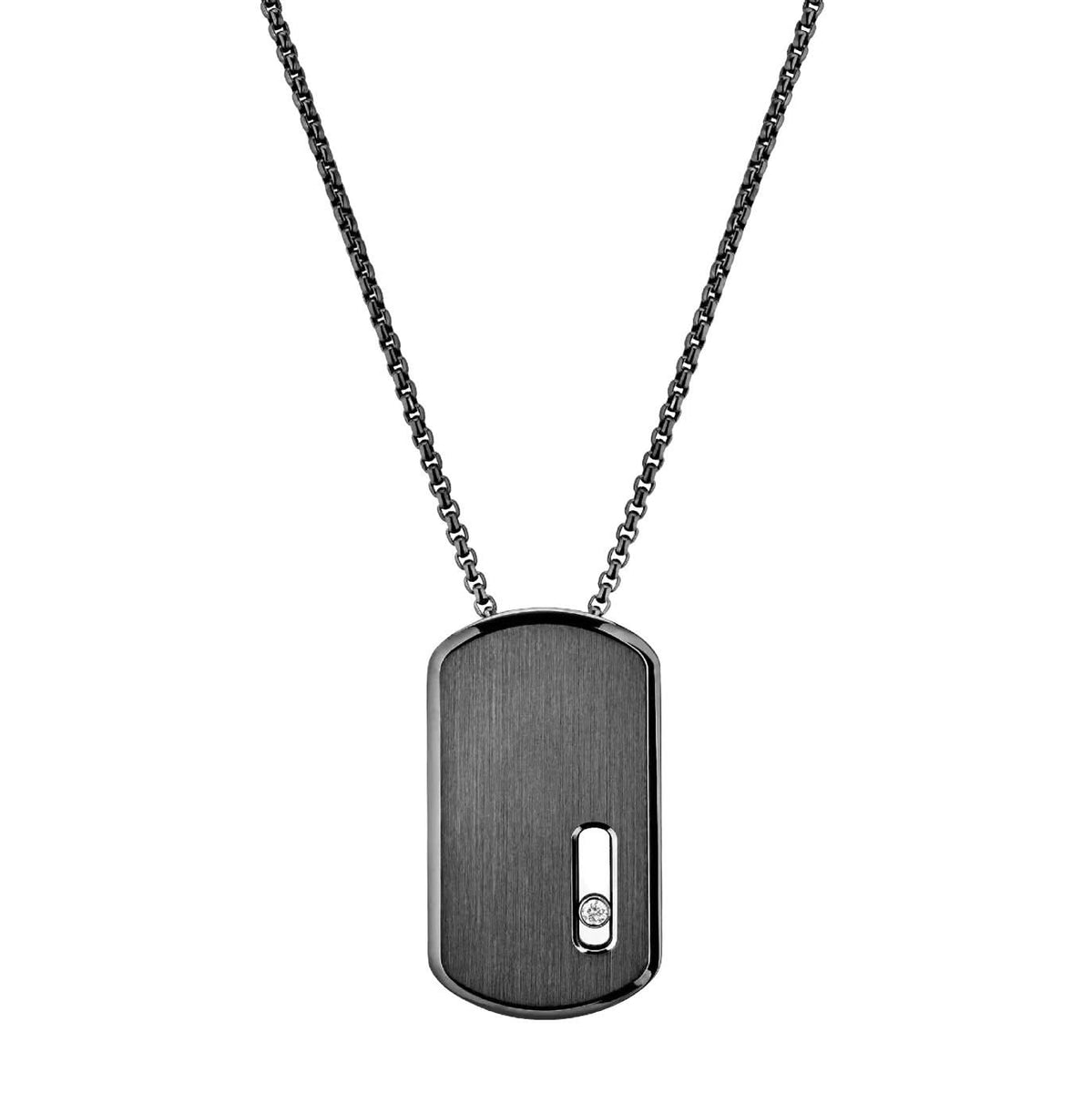MESSIKA Move Titanium Graphite Tag Necklace